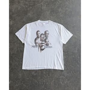 Vintage New Edition Brian McKnight White Rap Tee XL - Rare Grail 90s 200s Y2K